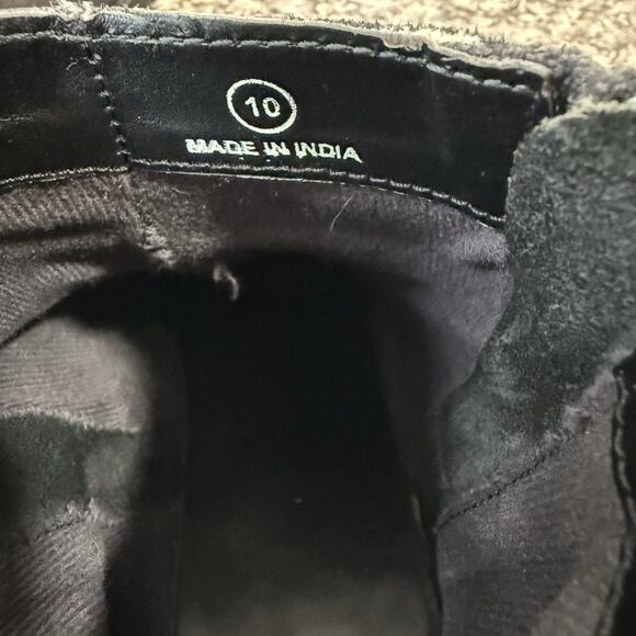 Lavorazione Artigiana Womens Ankle Boots 10 Black Leather Biker Combat Lug Sole - Picture 7 of 7